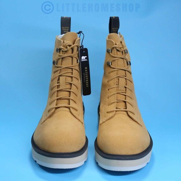 NWT! Sorel Hi-Line Lace Waterproof Boot in Geo Yellow, Jet, Size 8 - Picture 5 of 9